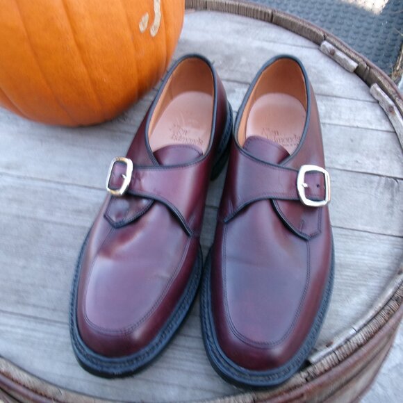 Mint Allen  Edmond Halsted burgundy 9 D monk strap dress shoe - Picture 1 of 8